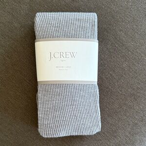 J. Crew Ribbed Tights in Light Gray